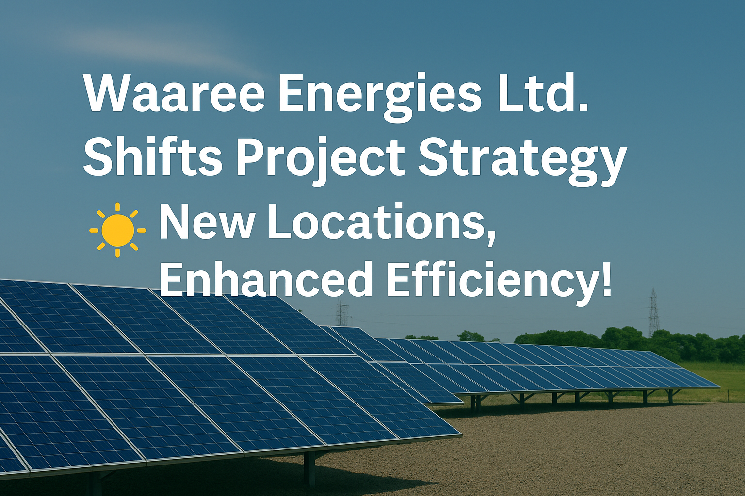 Waaree Energies Ltd. Revises Project Location for Optimized Execution: